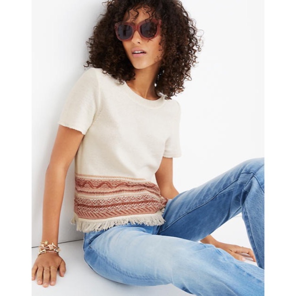 Madewell Fringe Medina Sweater XXS